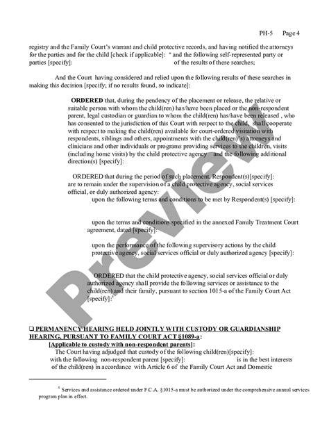 New York Permanency Hearing Order US Legal Forms