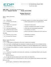 Examen Parcial Zujayne Vecchio Docx NUR 1001 Fundamentos De