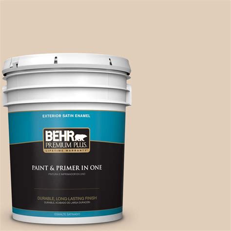 BEHR Premium Plus 5 Gal PWN 66 Toasted Cashew Satin Enamel Exterior