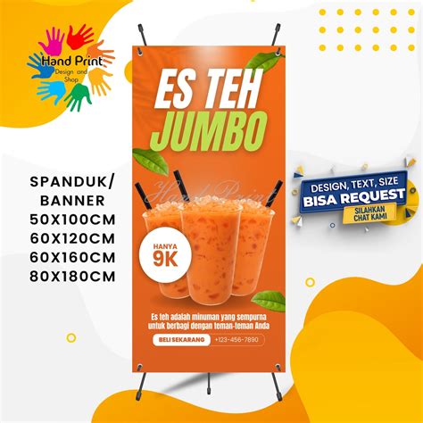 Jual Cetak Spanduk Banner Jualan Es Teh Jumbo Es Teh Manis Lemon Tea