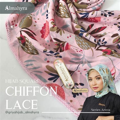 Jual Hijab Motif Areca Series Almahyra Jilbab Segi Empat CHIFFON