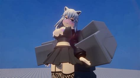 Rule 34 3d Big Breasts Blush Grey Eyes Nekomimi Roblox Roblox Avatar Roblox Rthro Robloxian