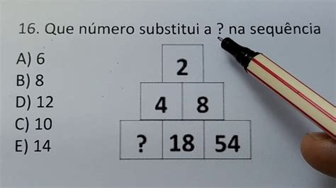 Quest O Sensacional De Matem Tica Para Concurso Logica Na Rea