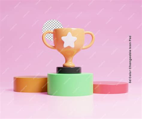 Premium Psd 3d Winner Award Achievement Trophy Icon Illustration Or 3d Success Winner Goal