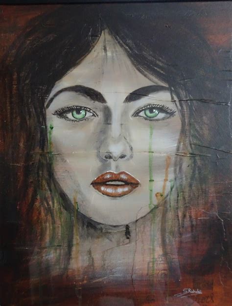 Peinture Femme Aux Yeux Verts