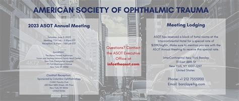 Annual Meeting Information American Society Of Ophthalmic Trauma