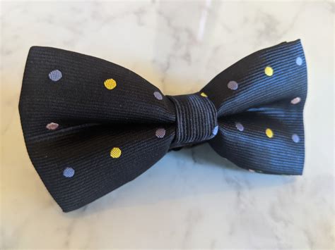 Navy Blue Colourful Polka Dot Bow Tie Etsy Uk