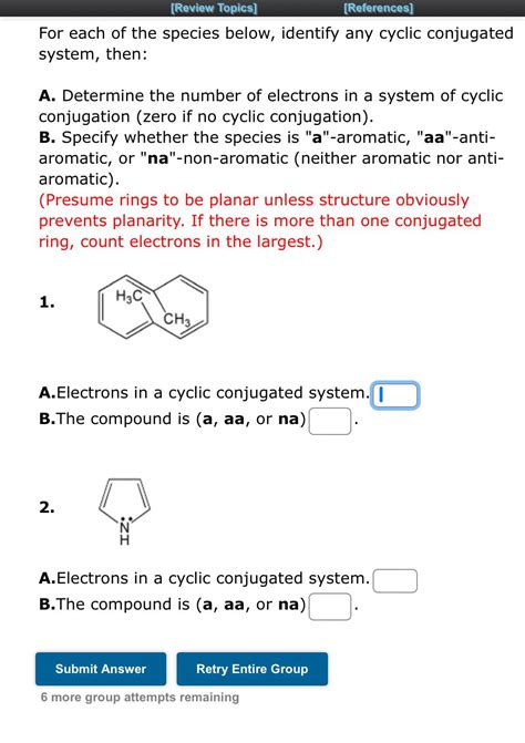 Solved For Each Of The Species Below Identify Any Cyclic Chegg