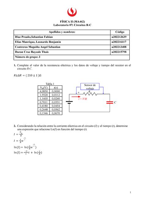 L07 fisica 2 laboratorio 7 de física 2 FÍSICA II MA462