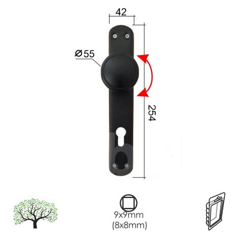 Kvaka šild za vrata ALEGRO S F9 9x9 90mm Klj Q Dabel