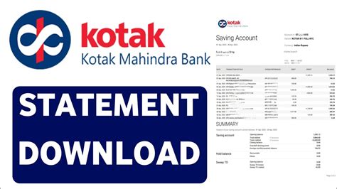 How To Download Kotak Mahindra Bank Account Statement Online Kotak