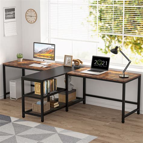 2 Person Desk | Double Desk Home Office - Tribesigns