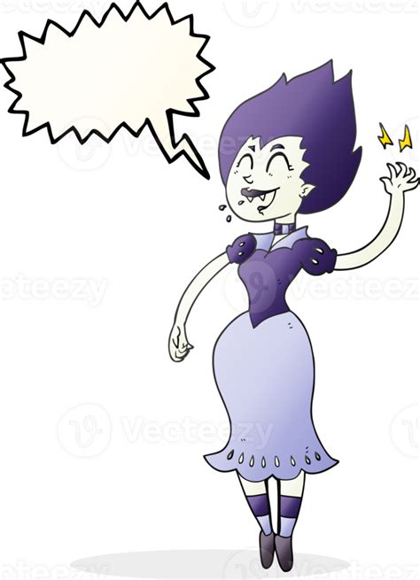 Hand Drawn Speech Bubble Cartoon Vampire Girl 40201655 Png