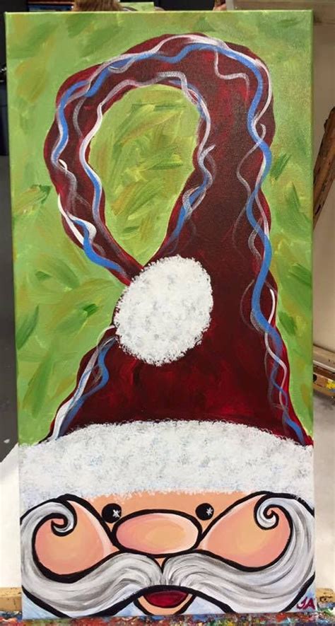 Santa Acrylic Painting On Canvas Various Sizes Etsy Christmas