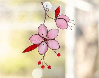 Sakura Flower Suncatcher Vetro Colorato Home Decor Pannello Etsy