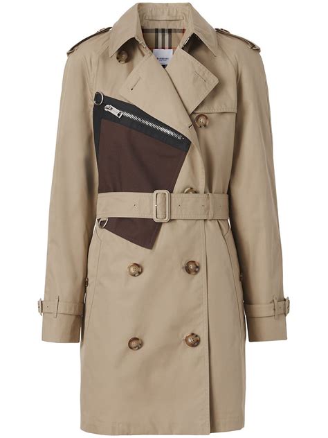 Burberry Pocket Detail Technical Gabardine Trench Coat Neutrals Editorialist