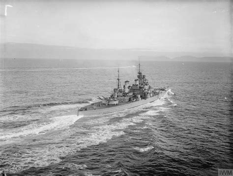 Aerial view of HMS King George V off Scapa Flow, 28 October 1941 ...