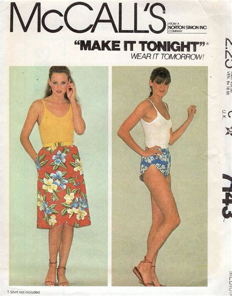 Free Us Ship Vintage Retro 1980s 80s Sewing Pattern Mccalls 7143 Mock