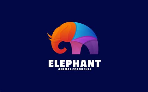 Vector Elephant Colorful Logo | Business branding design, Minimalist ...