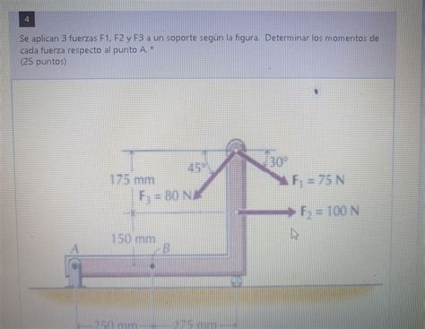 Solved Se Aplican Fuerzas F F Y F A Un Soporte Seg N Chegg