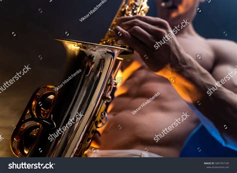 Muscular Man Naked Torso Playing On Stock Photo Shutterstock