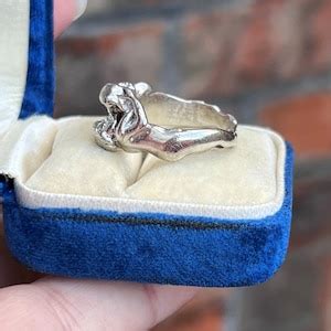 Vintage Sterling Nude Man Woman Ring Lovers Embrace Size Etsy