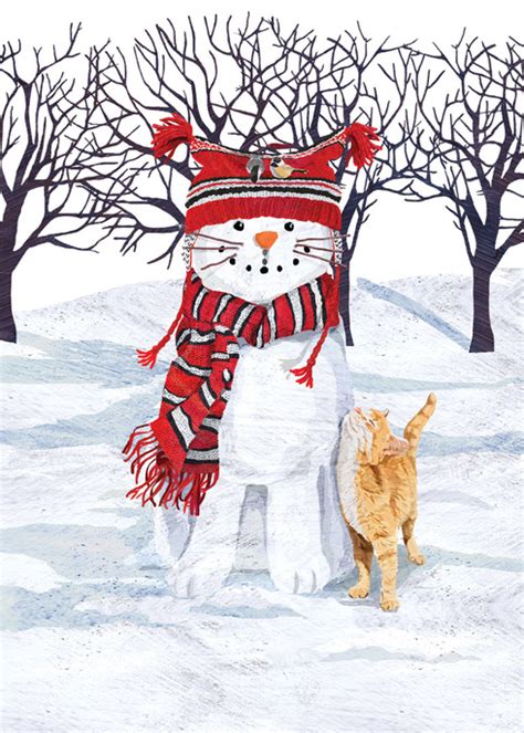 Allport Editions Cat Snowman Cat Art Cute Cats Christmas Cats