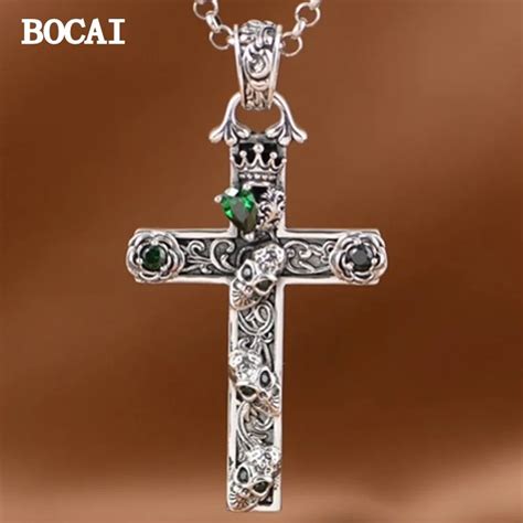 BOCAI Colgante De Plata De Ley S925 Para Hombre Y Mujer Colgante De