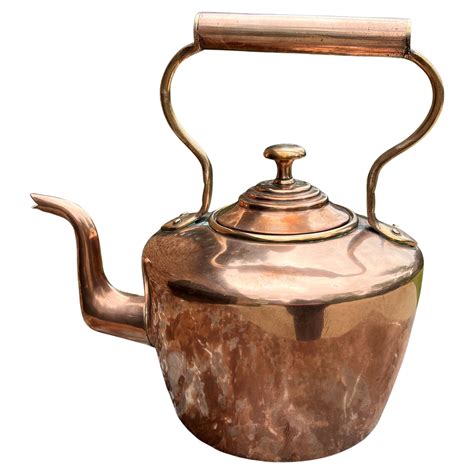 Antique Brass Copper Water Tea Kettle With Lid Ltr Vol Around