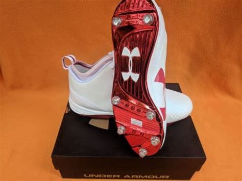 Under Armour Spine Fierce Mc Football Cleats White Red Mens Nib Ebay