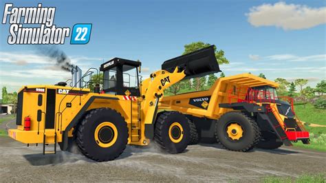 Farming Simulator Cat H Mining Loader Loads Huge Dump Truck