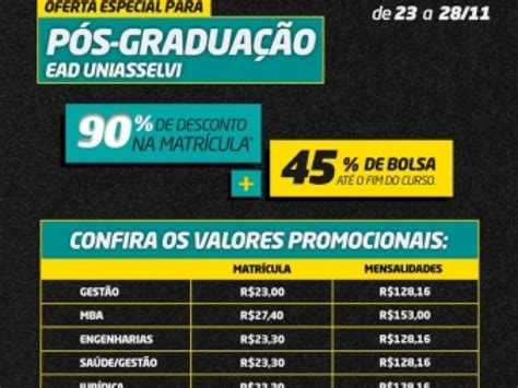 Oferta especial para pós-graduação Uniasselvi