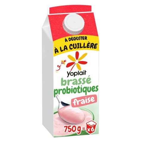 Yaourt brassé probiotiques fraise YOPLAIT la brique de 750g à Prix