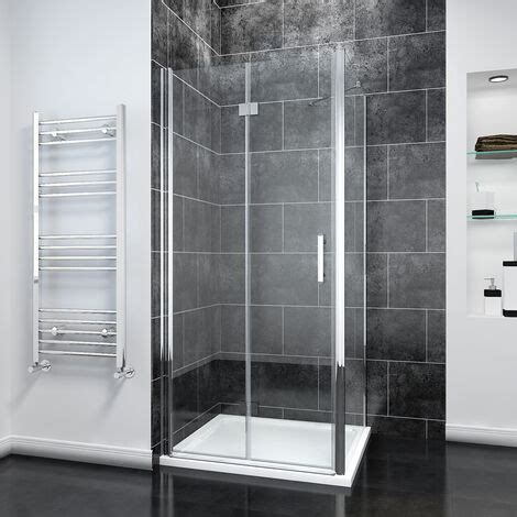 Elegant Bifold Shower Enclosure Glass Shower Door Reversible Folding