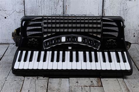 Excelsior Symphony Grand Piano Accordion Black LMMH 41 120 Reverb