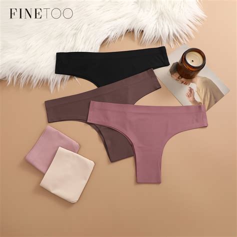 Finetoo Bikini Seamless Panty For Women Underwear Comfortable G String Underwear For Woman