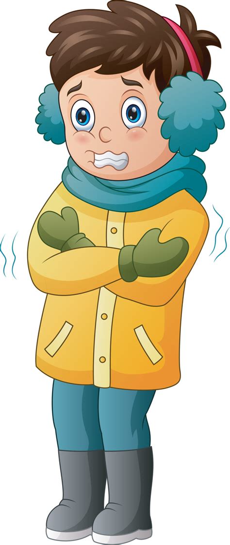 A Boy Shivering In Winter Weather Illustration 6513675 Vector Art At