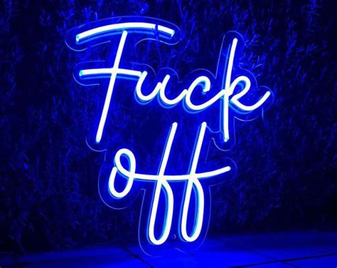 Fuck Off Neon Sign Text LED Neon Lights Room Bar Home Etsy Estetica Blu Pastello Sfondi Blu