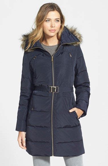 Michael Michael Kors Down And Feather Fill Coat With Faux Fur Trim Nordstrom Coat Fashion