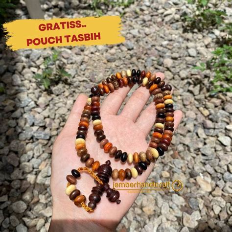 Jual TASBIH KAYU KOMBINASI PIPIH DAN DIAMOND TASBIH GELANG KOMBINASI