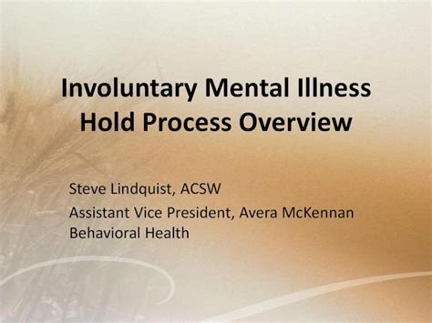 Pdf Involuntary Mental Illness Hold Process Overviewcommitment