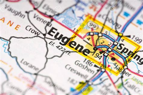 Eugene Oregon On Map Stock Photo Image Of Political 87763158