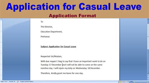 Casual Leave Application How To Write Casual Leave Application