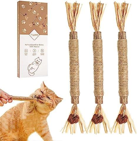 Flyjobs Catmint Natural Silvervine Sticks Catnip Cat Chew Sticks For