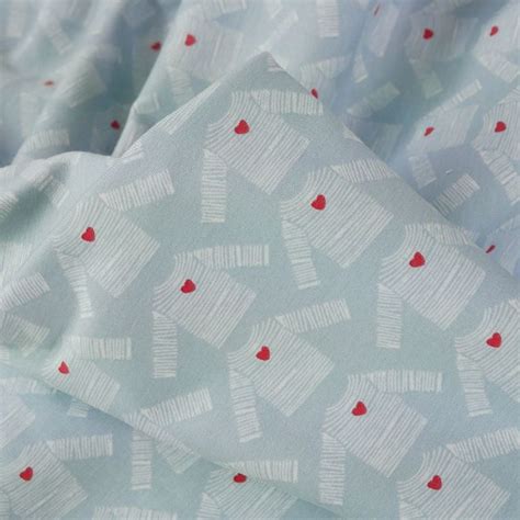 Tissu Jersey Fin Coton Petites Marini Res Bleu Ciel