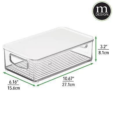 mDesign Plastic Kitchen Food Storage Bin with Handles, Lid, 2 Pack