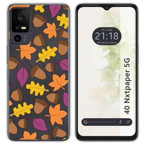 Funda Silicona Transparente Para Tcl 40 Nxtpaper 5g Diseño Otoño