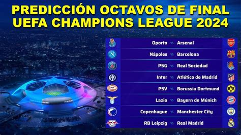 PREDICCIÓN DE LOS OCTAVOS DE FINAL DE LA UEFA CHAMPIONS LEAGUE 2024