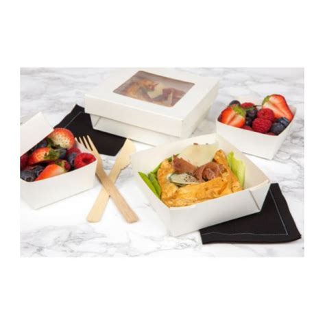 Caja Cuadrada De Cart N Blanco Con Tapa Ventana Kray