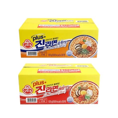 띵굴마켓 대용량 오뚜기 진라면 플러스 120g X 30개입 매운맛순한맛